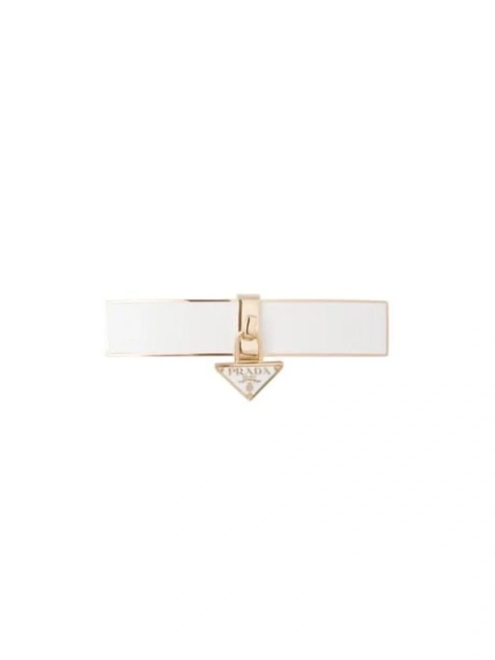 prada metal triangle hair clip